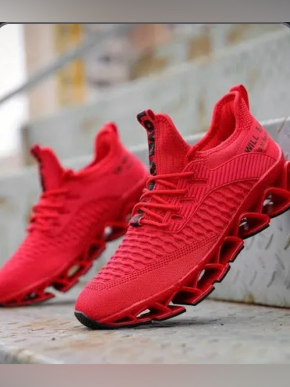 Women’s Red Athletic Knit Running Shoes